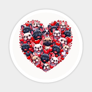 Funny French Bulldog Valentines Day Frenchie Heart Dog Owner Magnet